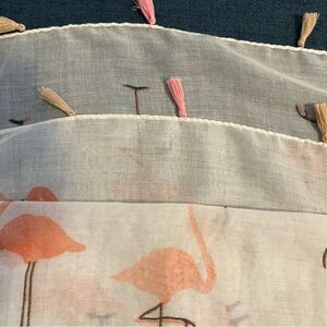 Light Pink Flamingo Tassel Scarf - Unbranded